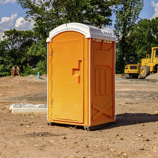 how often are the porta potties cleaned and serviced during a rental period in Lesterville